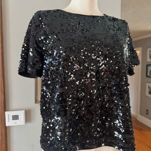 Sequin Black Top
